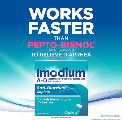 Imodium AD Diarrhea Relief Caplets - Loperamide Hydrochloride Anti-Diarrheal Medicine, 6 Count