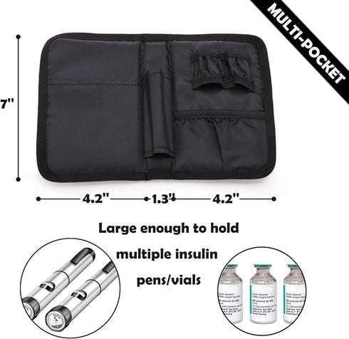 Packs apollo walker Insulin Cooler Travel Case, TSA Approved Diabetic Medication Cooler with Ice and Insulation Liner