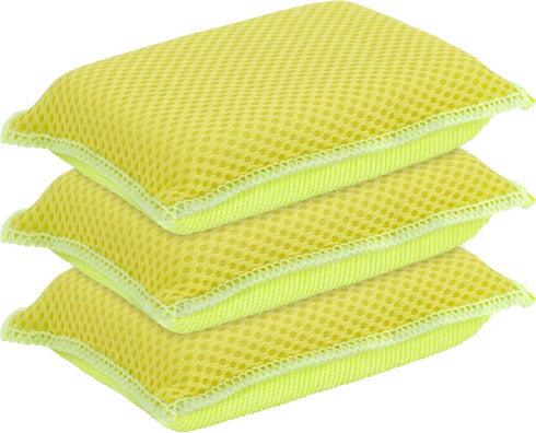 Microfiber Sponges for Dishes, Non-Scratch Heavy Duty Household Cleaning Sponges, Multi-Purpose Dish Sponge Pack of 3
