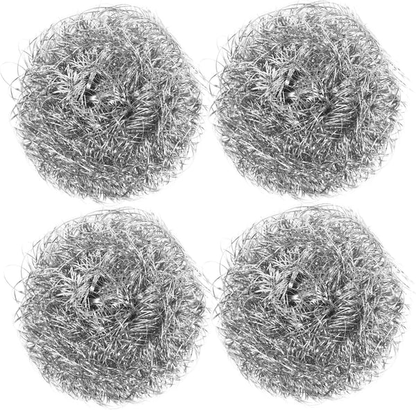 4pcs Kitchen Cleaning Ball - Kitchen Spiral Scrubbers, Stainless Steel Wool Scouring Pad Dish Brush