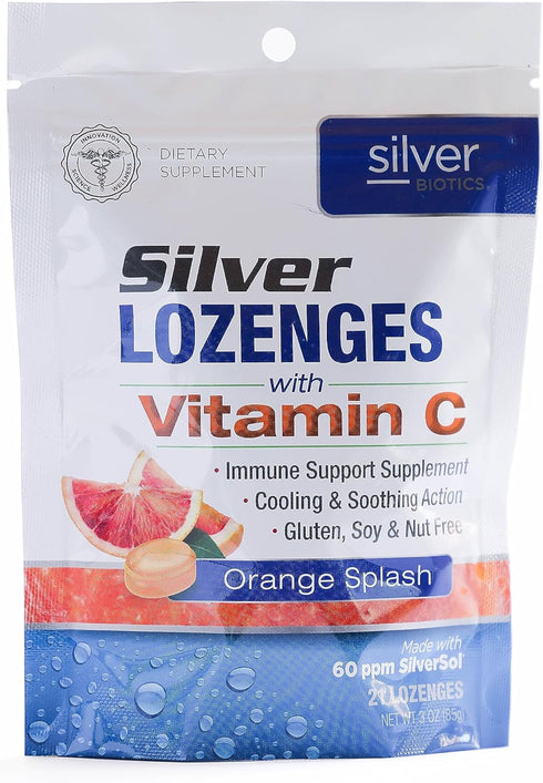 Silver Biotics Colloidal Silver Lozenges | 60 ppm SilverSol Ag4O4 Technology | Immune Support + Throat Soothing | 21