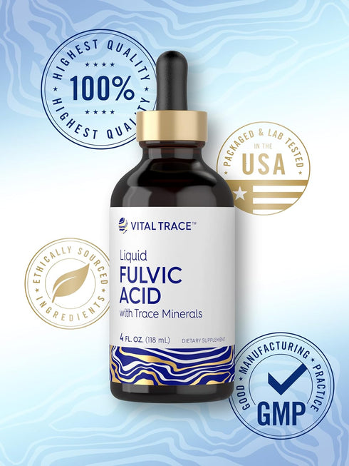 Carlyle Fulvic Acid Drops 4 fl oz - Liquid Trace Minerals, Ionic Supplement, Vegetarian & Non-GMO