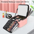 Relavel Travel Makeup Bag with LED Mirror, Waterproof Cosmetic Train Case with Adjustable Brightness, Pink