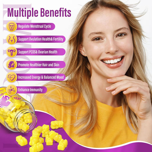 Gummies D3, Omega-3, Women-40:1 Ratio-30 Myo-Inositol & D-Chiro Inositol,Inositol with Vitamin Magnesium Glycinate