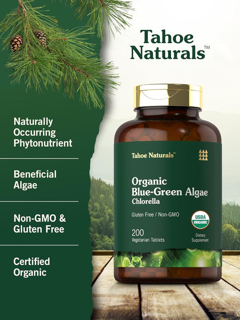 Carlyle Chlorella Blue Green Algae 250mg - 200 Vegetarian Non-GMO Gluten Free Tablets