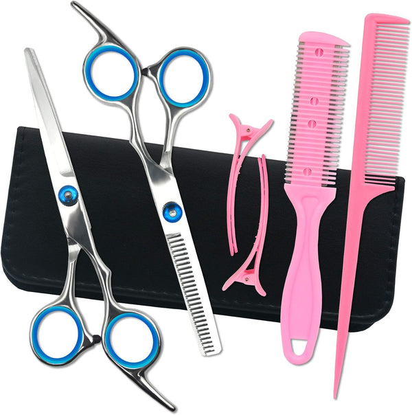 LIGICKY Professional Hair Cutting Scissors Kits for Kids Haircuts, Thinning Bang Hair Shears for Salon/Home