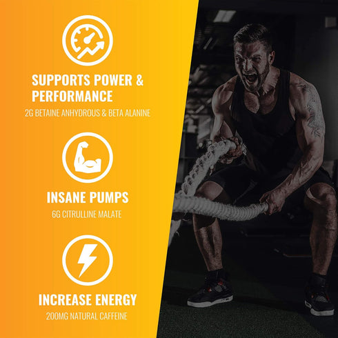 OptiForce Pre-Workout Tropical Blast Supplement Powder, Clean Energy & Natural Caffeine (30 Servings)