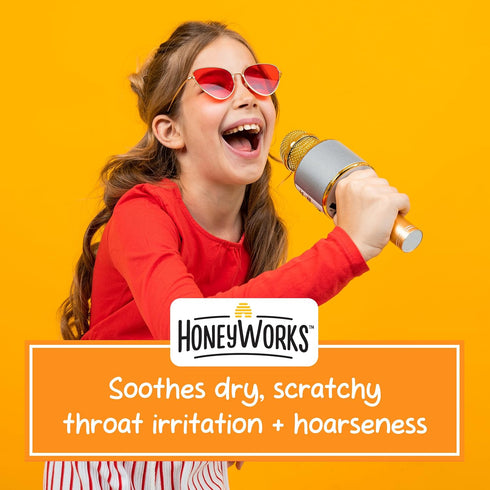HoneyWorks Kids Soothing Throat Spray with Non-GMO USDA Organic Dark Honey + Zinc, 1oz, Pack of 2 for Dry, Itchy Throat