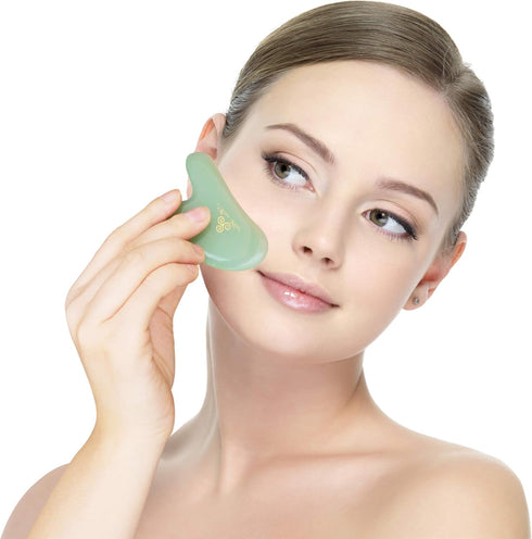 Skin Care Massager for Facial Rejuvenation, Anti-Aging, Wrinkles Removal, Jade Self Facial Gua Sha Tool
