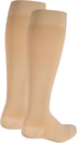 NuVein Medical Compression Stockings, 15-20 mmHg Support for Women & Men, Knee Length, Closed Toe, Large Beige