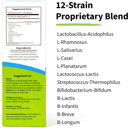 Daily Liquid Probiotics, USDA-Certified Organic, 2 Fl Oz, Allergen- and Gluten-Free Vegan