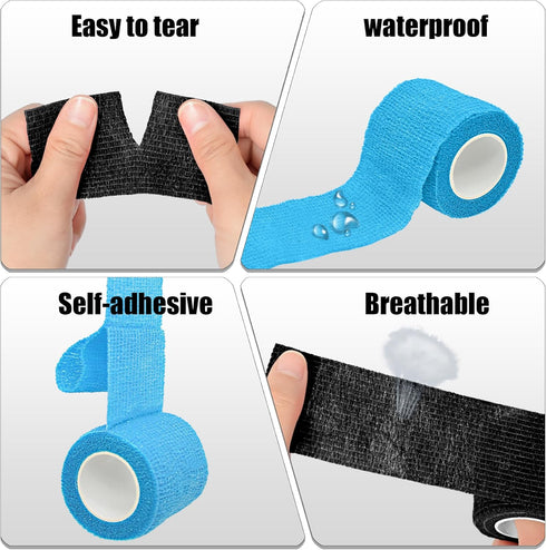 Twavang 6 Pack 2 Inches Ankle(5 Self Adhesive Bandage Wrap Breathable Cohesive Bandage Elastic Tape for Pets, Athletic