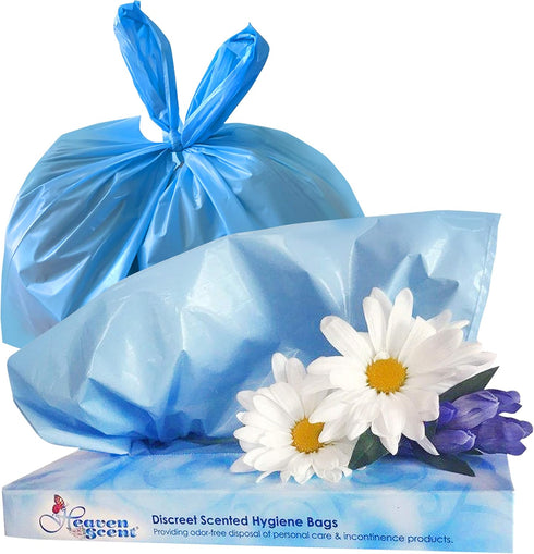 Heaven Scent Hygiene Bags, Discreet Waste Disposal for Adult Briefs and Feminine Products, 50 Bags