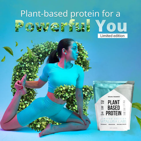 Plant-Based Protein Powder – Vegan Protein from Pea, Rice & Pumpkin, No Added Sugar, Tiramisu - 15 Servings