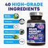 Nootropic Brain Supplements for Memory and Focus - 120 Capsules with 40 Nootropics & Vitamins for Clarity &