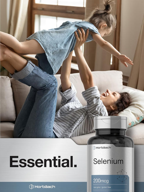 Selenium Supplement | 200 mcg | 120 Tablets, Non-GMO and Gluten Free by Horbaach