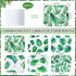 36 Pack Reusable Paper Towels, Washable Paperless Towels, Cotton Cloth Wipes for Bathroom, Green Leaves Style