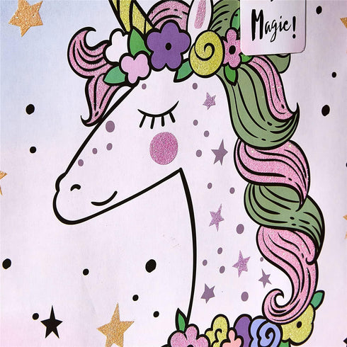 Bobobag 13" Large Gift Bag with Tissue Paper for Girls Happy Birthday Gift Bags (Unicorn)