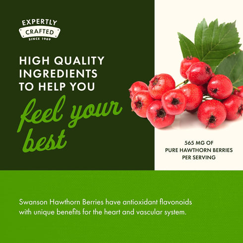 Swanson Hawthorn Berry - Antioxidant & Circulation Support (250 Capsules, 565 mg Each)
