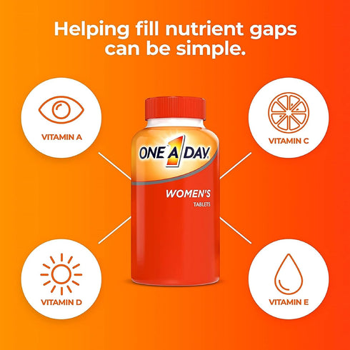 ONE A DAY Womens Complete Daily Multivitamin, 200 Count - Vitamin A, B, C, D, E, Calcium, Magnesium, Immune Support
