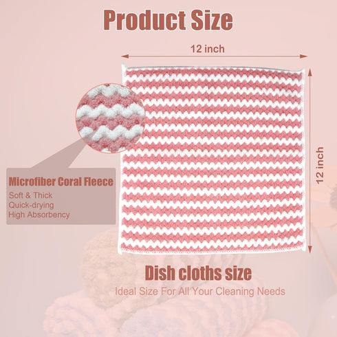 MegaBlues Cloth,12 Pack 12"x12" Microfiber Cleaning Dish Towels for Kitchen,Fast Drying Dish Rags for Washing Dishes