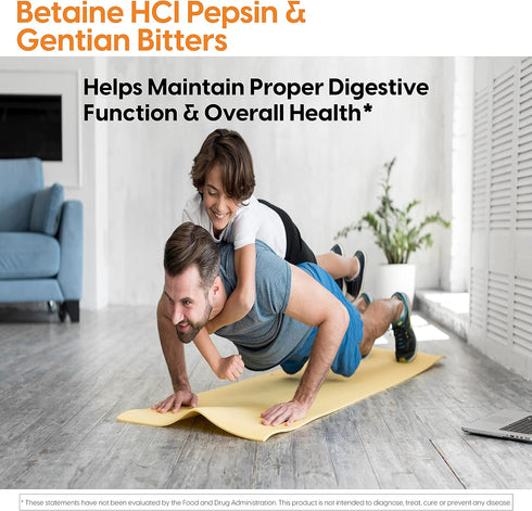 Doctor's Best Betaine HCI Pepsin & Gentian Bitters, Digestive Enzymes for Protein Breakdown, Non-GMO, Gluten Free