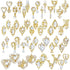 Maitys 54 Pieces Gold Nail Charms, Rhinestones Heart Nail Charms, Alloy 3D Dangle Nail Jewelry for Christmas Nail DIY