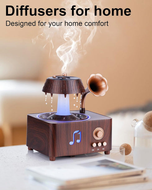 Kaaeiccr 250ml 7 Essential Oil Diffuser, Humidifiers For Bedroom, Cool Mist Rain Diffuser, Colors LED Ambient Light
