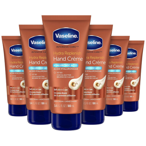 Vaseline Intensive Care Hand Crème Moisturizer for Dry Hands with Hyaluronic Acid, Vitamin B3, and Cocoa Butter 3.4 oz