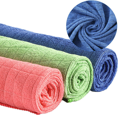 Nuanchu 20 Pieces Extra Large Microfiber Cleaning Cloth Rags - 20 x 28 Inch Washable Microfiber Towels for Home