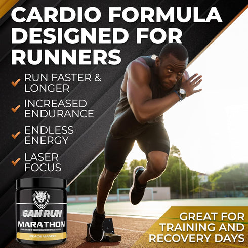 6AM Run Marathon - Pre Workout Powder for Distance Running & Essential Amino Energy - All Natural, Keto, Vegan, No