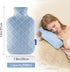 Hot Water Bottle with Soft Cover - 2L Bag for Hot and Cold Therapies for Sore Muscles and Cramps (Blue)