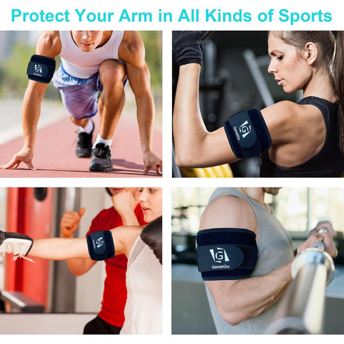 Bicep & Tricep Tendonitis Brace Compression Sleeve - Pain Relief for Muscle Strains, Upper Arm Support (L/XL Width-4")