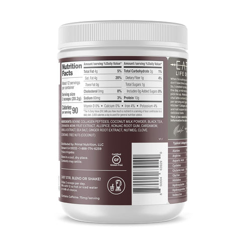 Primal Kitchen Chai Tea Collagen Keto Latte Powder - Collagen Peptide Drink Mix, 8.55 Ounces
