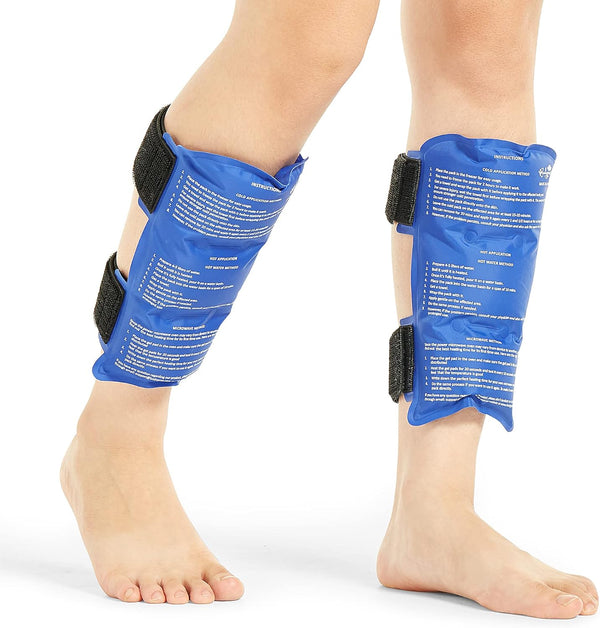BODYPROX Shin Splint Ice Pack 2 Pack - Reusable Cold and Hot Wrap for Shin Splints Pain Relief, Flexible Ice Pack for