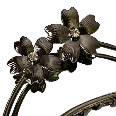 TANG SONG 4PCS Double Flower Shaped Metal Hair Claw Clips - Hair Catch Barrette Jaw Clamp for Women