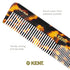 Kent 16T Fine Tooth Comb and Wide Tooth Comb, Beard Comb and Hair Comb for Men and Women, Detangling Comb