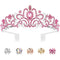 Pink Tiara and Crowns for Girls, Crystal Rhinestone Queen Costume Party Hair Accessories