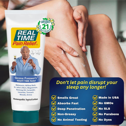 Real Time Pain Relief Night-Time Cream - 4oz Tube, Sleep Aid with 21 Natural Ingredients for Joint & Muscle Discomfort