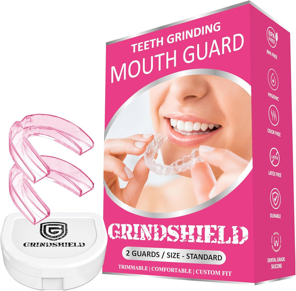 Mouth Guard for Women, Custom Fit Moldable, (2) Guards for Teeth Grinding & Case, Comfortable Dental Guard