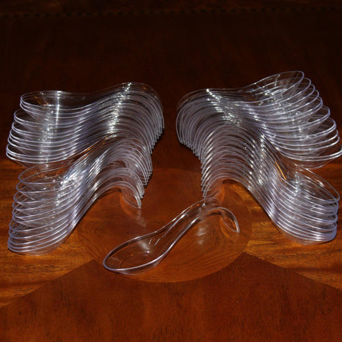 Asian Plastic Horderve or Dessert Spoon, Package of 50