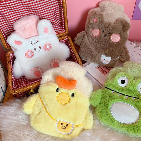 Naroote (2# Cartoon Hot Water Bag, Lasting Heat Preservation Cute Leakproof Hot Water Bottle Warm with Plush Cover