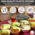 C&S Event Supply Co. 10" Plastic Serving Utensils, Disposable Spoons for Weddings, Catering, Bulk 12 Pack - Black
