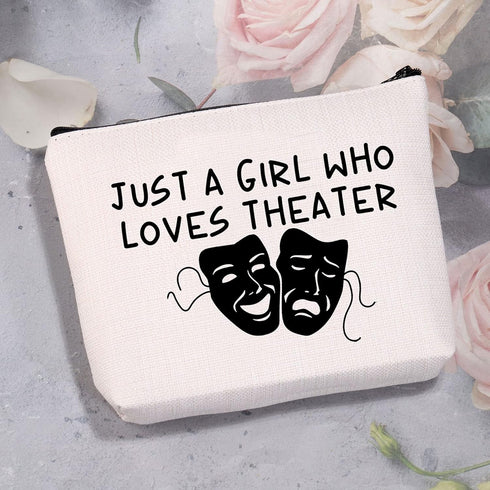 Theater Gifts - Drama Teacher Gift Makeup Bag for Theater Lovers, Travel Zipper Cosmetic Bag