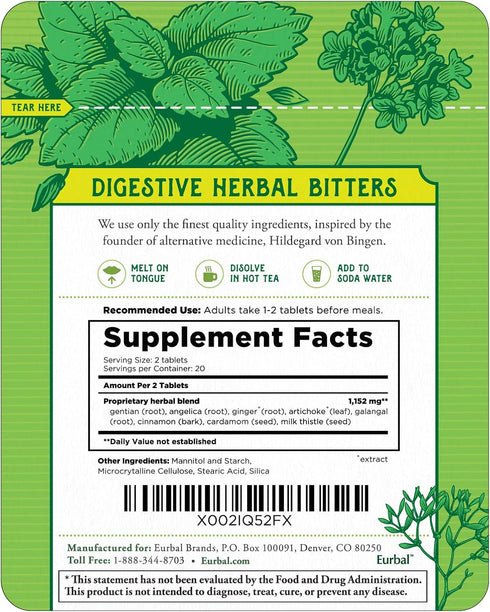 Hildegard's Original Bitters Tablets: Herbal Remedy for Fasting Support, Kidney Liver Cleanse Detox