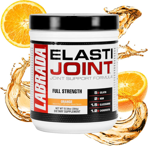 Labrada Nutrition Elastijoint, Orange Flavor, Glucosamine Joint Support Supplement Powder for Men & Women