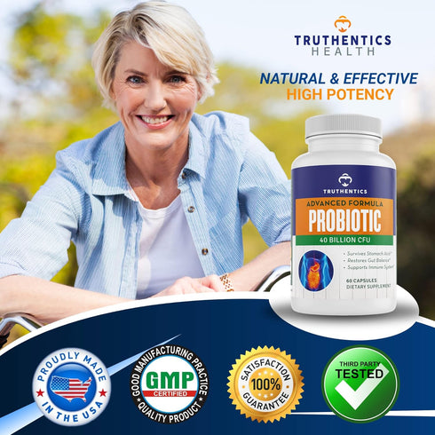Probiotic, 40 Billion CFUs with Prebiotics, 60 Count, Probiotics with Lactobacillus and Bifidobacterium for Men & Women