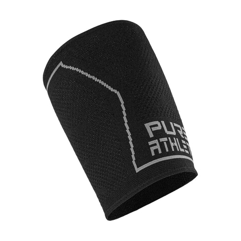 Technical Thigh Compression Sleeve - Men Women Hamstring, Thigh, Groin, Quad Support Relief (Medium, Black - 1 Sleeve)