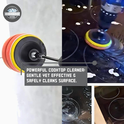 Pack Diamond Shine Ultimate Cooktop Cleaner Combo Smooth Top, Range Top, Ceramic, Electric, Gas, Induction