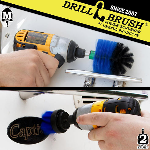 Pool Supplies - Drill Brush - MINI and 2-inch Spin Brush Maintenance Set - Pool Accessories - Pool Brush - Slide - Pond Liner - Hot Tub - Spa - Diving Board - Carpet Cleaner - Deck Brush